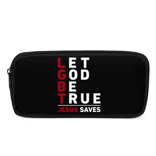 "Let God Be True, Jesus Saves" Christian Bible Pencil Cases