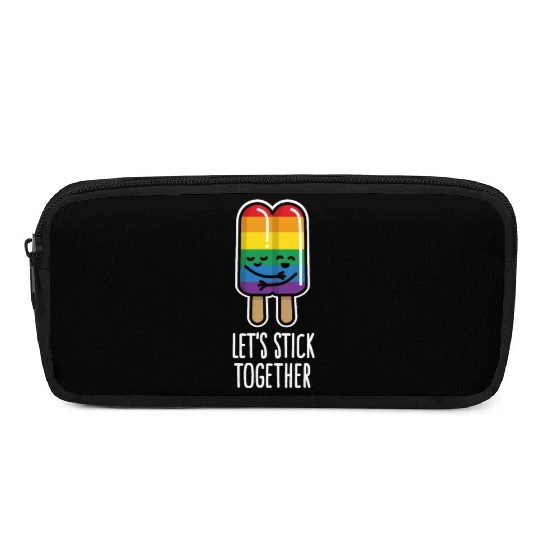 Let's stick together funny gay couple popsicle Pencil Cases