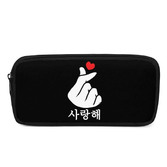 Saranghae Love KPop Finger Heart Korean Pencil Cases