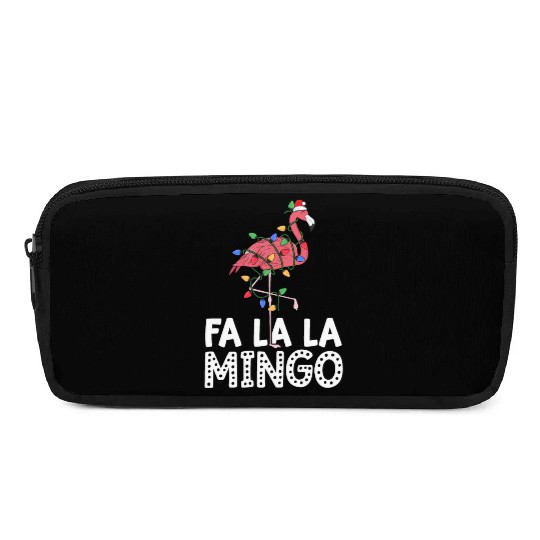 Fa La La Mingo Flamingo Christmas Tree Lights Pencil Cases