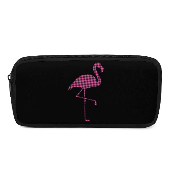 Pink Buffalo Plaid Flamingo Christmas Family Pencil Cases