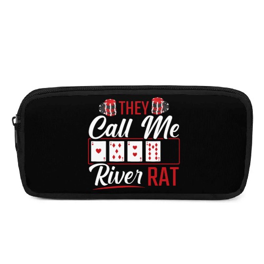 River Rat Funny Poker Player Texas Holdem Lucker Pencil Cases