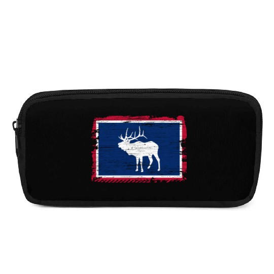 Wyoming Flag Elk Hunting Season For Deer Hunter Pencil Cases