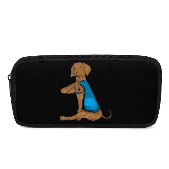 Funny vizsla Dog I Love Mom Tattoo vizsla Lover Pencil Cases