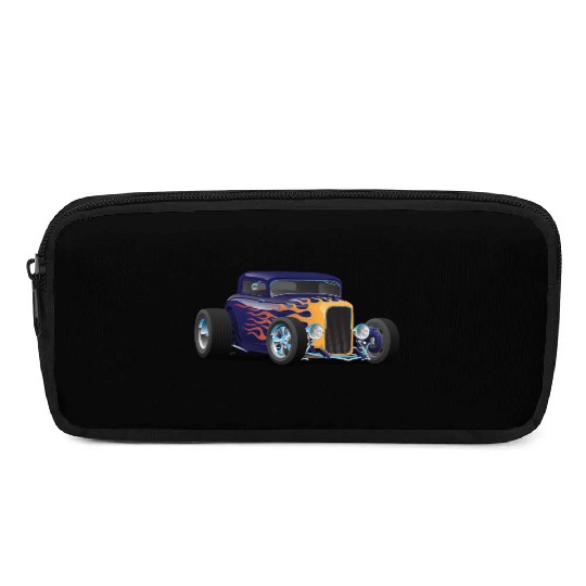 Vintage Hot Rod Car with Classic Flames Pencil Cases