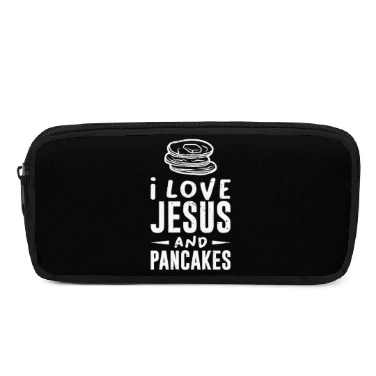 Christian Faith I love Jesus and Pancakes Gift Pencil Cases