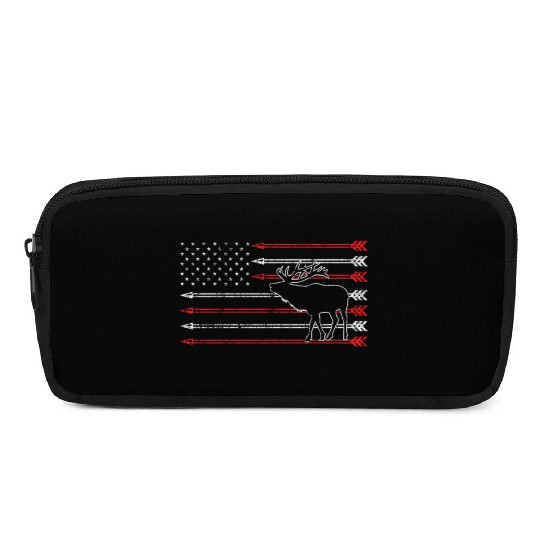 American Flag Elk Hunting Pencil Cases - Crossbow Hunting