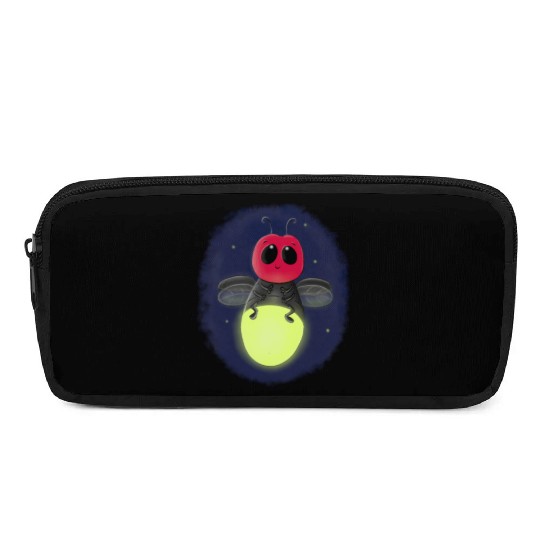 Cute lightning bug firefly cartoon illustration Pencil Cases