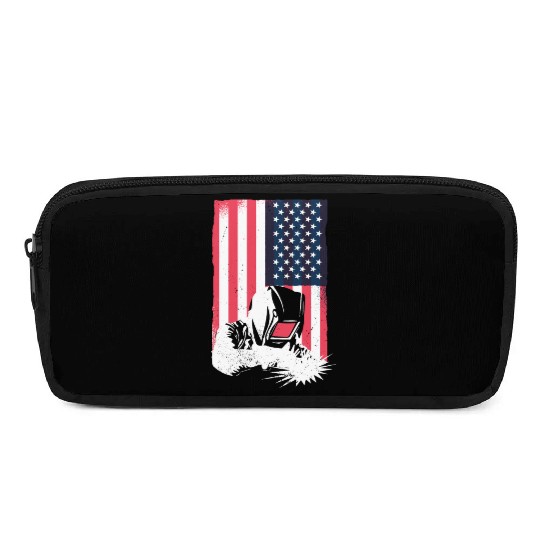 American Flag Welding Helmet Gift Cute Welder Pencil Cases