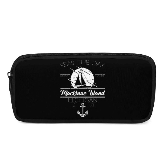 Mackinac Island MI Vintage Nautical SailBoat Pencil Cases