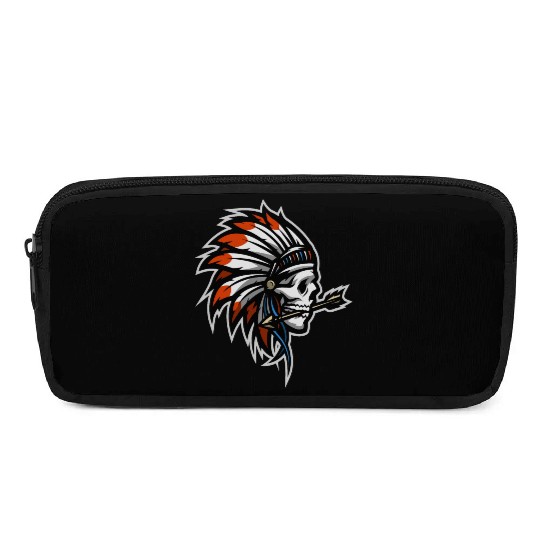 Native American Indian Headdress Skull Pencil Cases