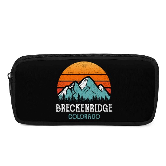 Vintage Breckenridge Pencil Cases Retro Sun Mountains