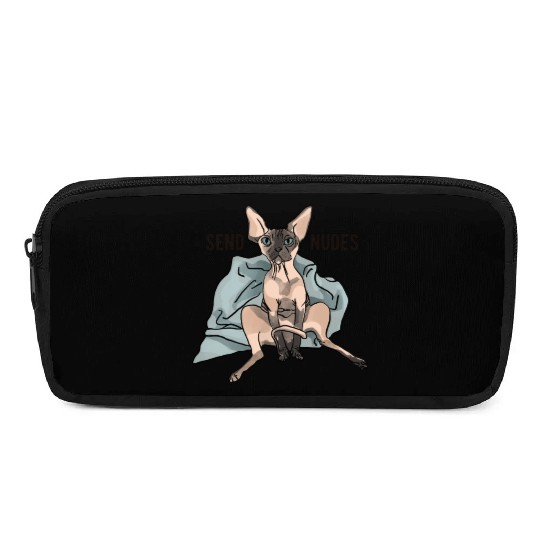 Point Seal Sphynx Cat - Send Nudes - Funny Quote - Pencil Cases