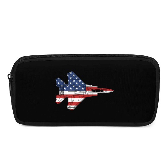F-15 Eagle Fighter Jet Airplane American Flag F15l Pencil Cases