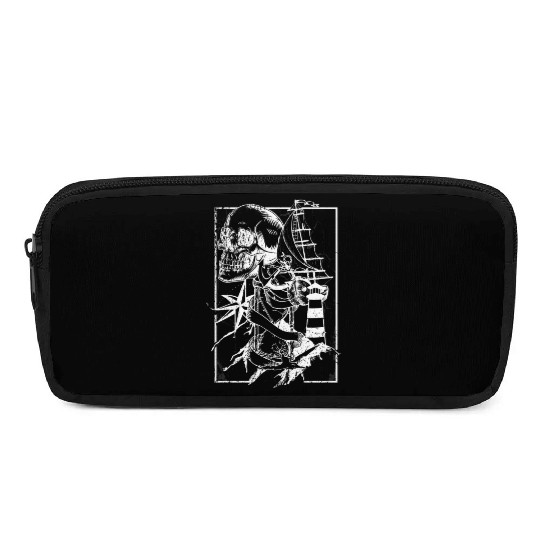 Sea life ship skull anchor compass Pencil Cases