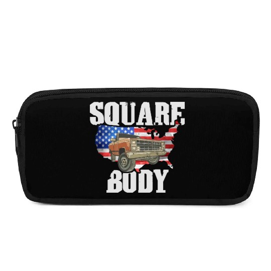 Square Body - American Flag Truck Lovers Pencil Cases