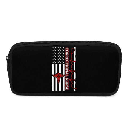 Correctional Nurse USA Flag Nursing RN Pencil Cases