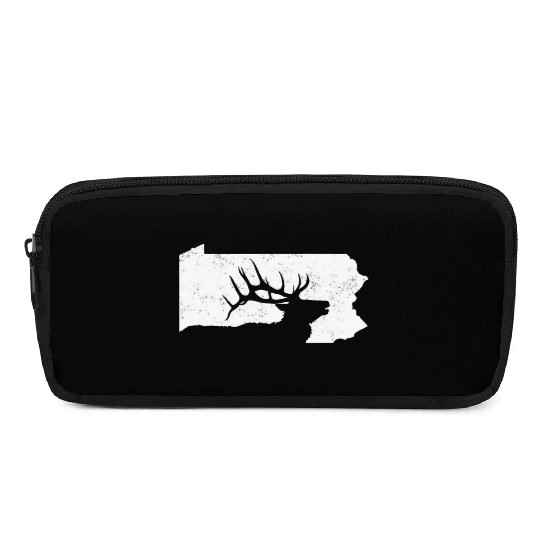 Pennsylvania Elk Hunting Bull Elk PA State Shape Pencil Cases
