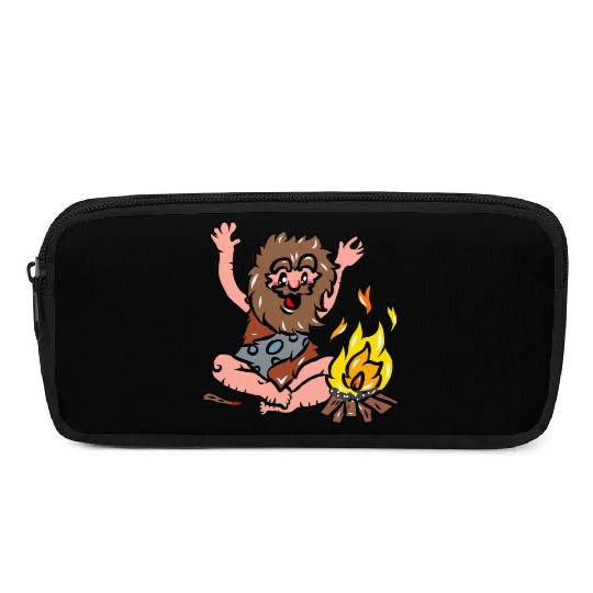 Caveman with Fire Pencil Cases
