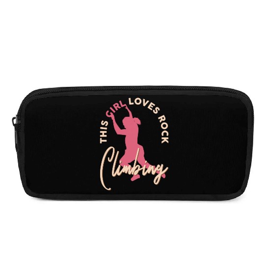 Rock Climber Boulder This Girl Loves Rock Climbing Pencil Cases