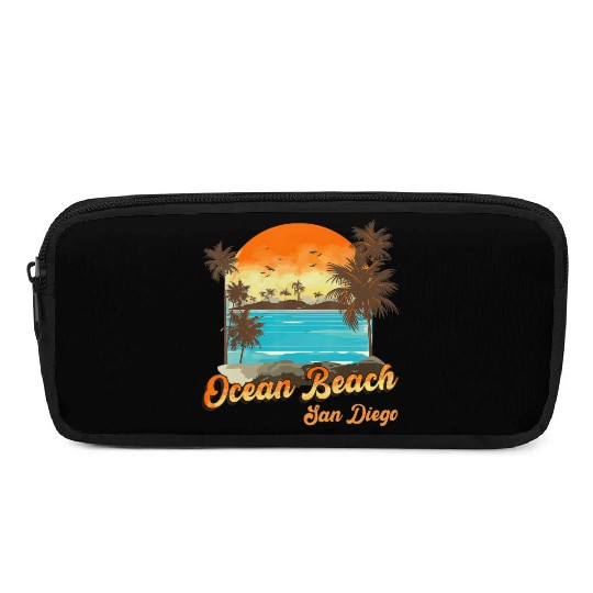 Ocean Beach San Diego Summer Vacation Sunset Palm Pencil Cases