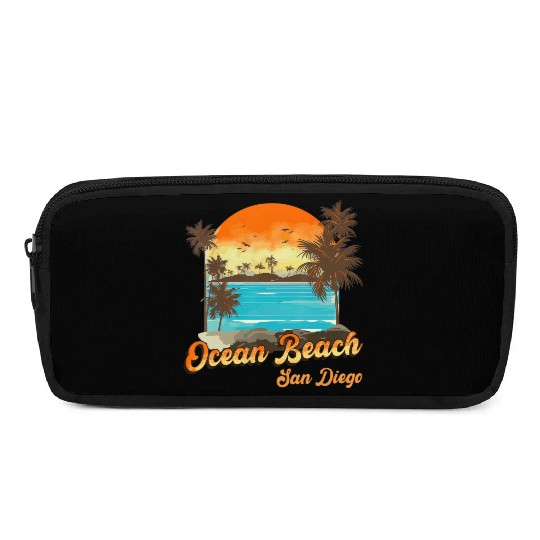 Ocean Beach San Diego Summer Vacation Sunset Palm Pencil Cases
