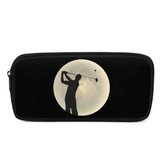 Golfer Silhouette Golf Golfer Moon Full Moon Pencil Cases