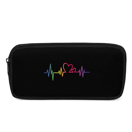 Pride Rainbow heart beat Pencil Cases