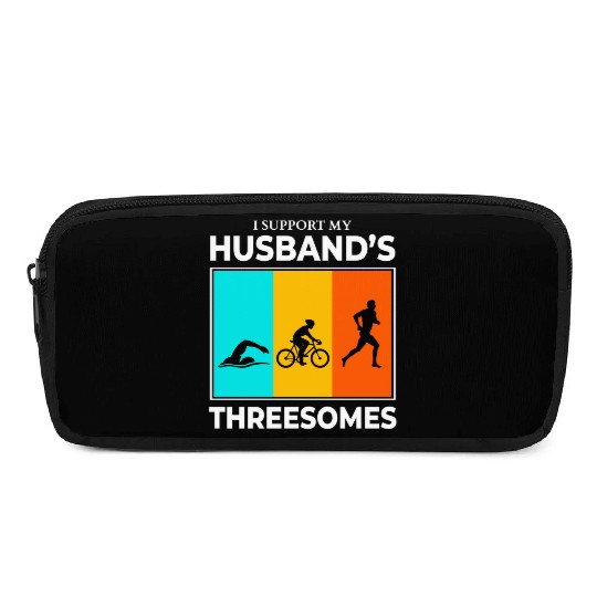 Swim Bike Run Triathlon Triathlete Husband Wife Pencil Cases