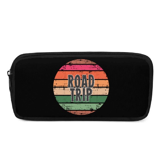 Road Trip orange Pencil Cases