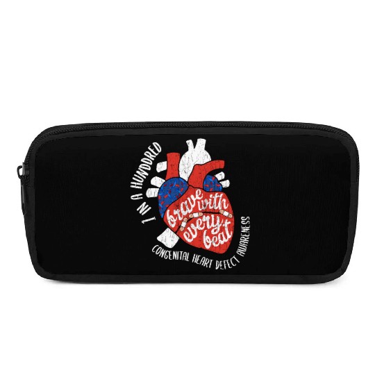 Brave With Every Beat CHD Awareness Happy Gift Pencil Cases
