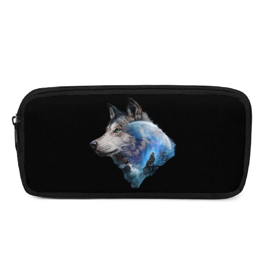 Wolf Moon Forest View Nature Pencil Cases