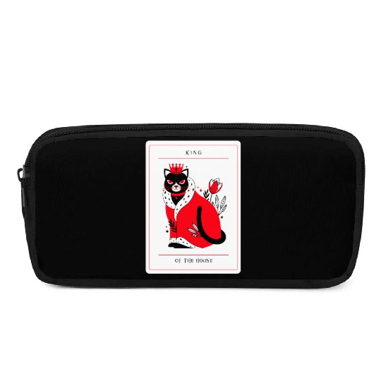 Pampered Black Cat, King of The House, Cat Owners Pencil Cases