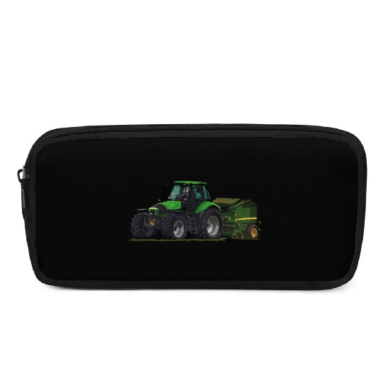 Light green tractor with a baler Pencil Cases