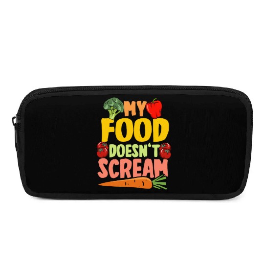 Vegan Vegetarier My Food Doesn't Scream Pencil Cases