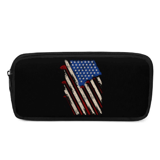 American Flag Golf Gifts Funny Golf Club Sports Pencil Cases