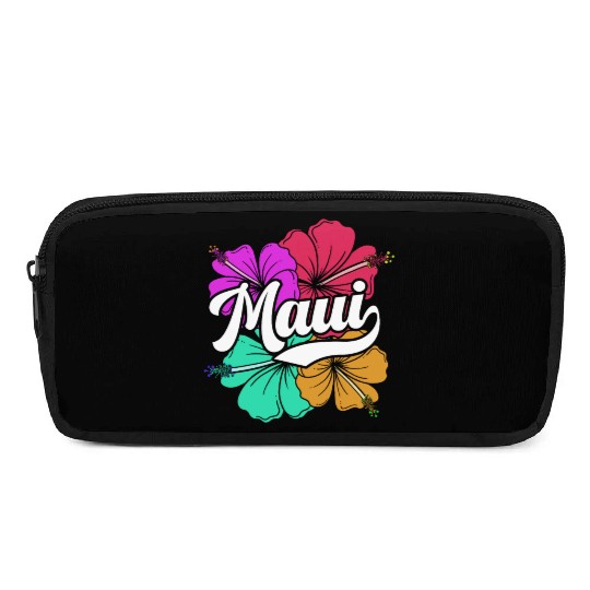 Maui Hawaii With Hawaiian Hibiscus Flowers Pencil Cases