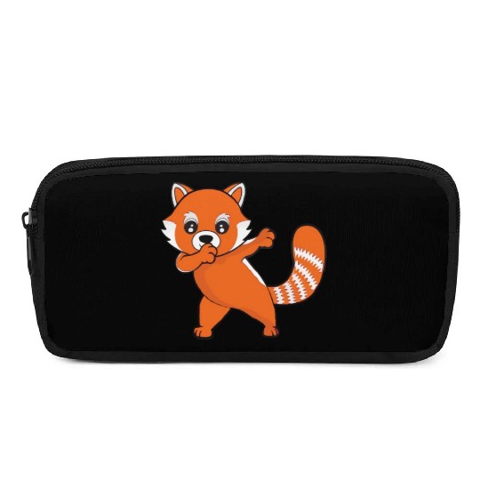 Dabbing Red Panda Cherry Blossoms Bamboo Pencil Cases