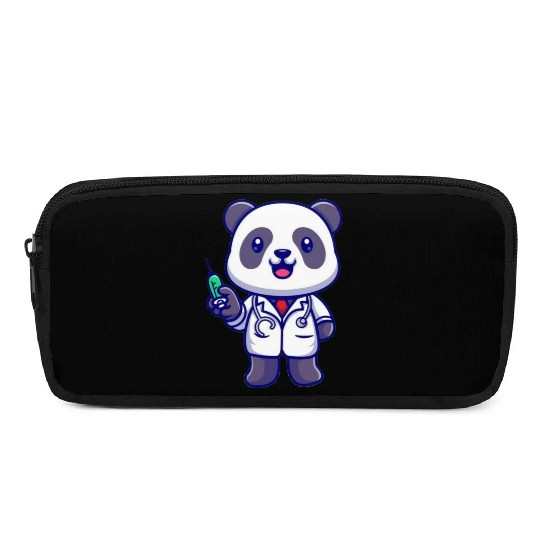 Cute panda doctor with syringe Pencil Cases