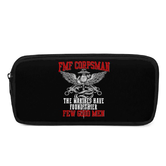 FMF Devil US Navy Corpsman DOC Badass Army Veteran Pencil Cases