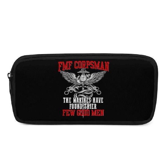 FMF Devil US Navy Corpsman DOC Badass Army Veteran Pencil Cases