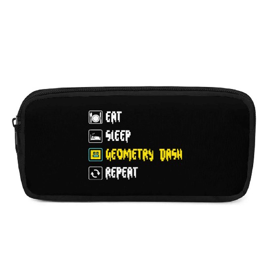 Eat sleep geometry dash repeat retro Jumper Repeat Pencil Cases