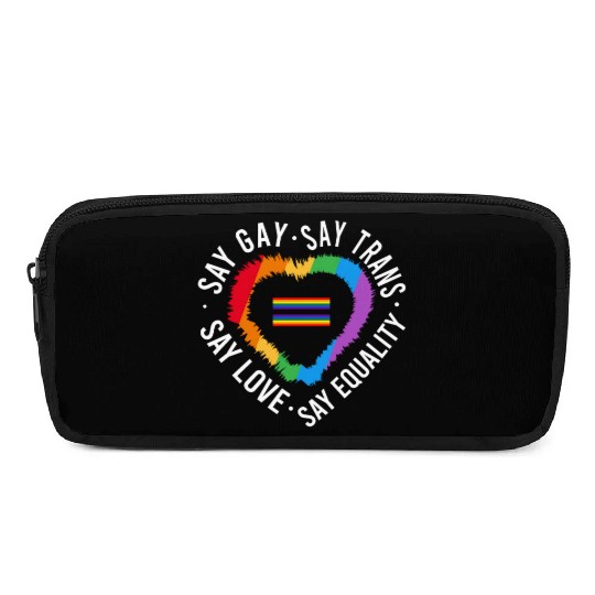 LGBT Transgender Pride Flag Gift Say Gay Say Trans Pencil Cases