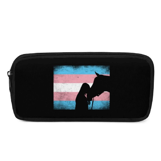 Transgender Pride Horse Rainbow LGBTQ Trans Flag Pencil Cases