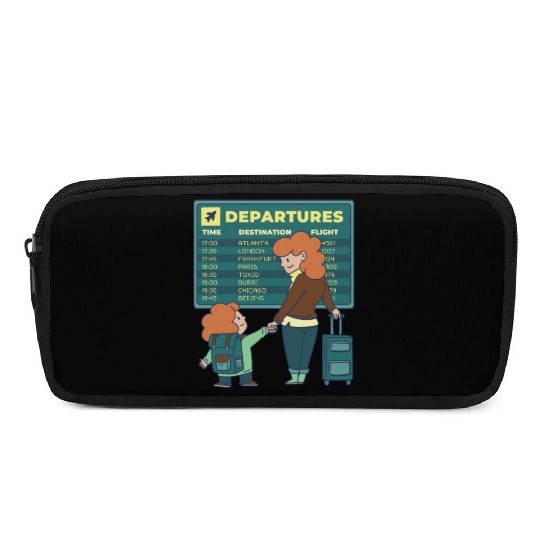 Airport Departures Flight Mom and Son traveling Ai Pencil Cases