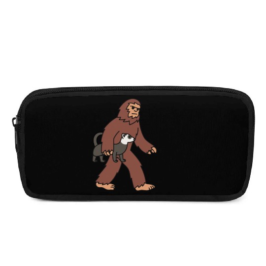 Bigfoot Sasquatch Walking Ferret Pencil Cases