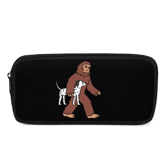 Bigfoot Sasquatch Walking Dalmatian Pencil Cases