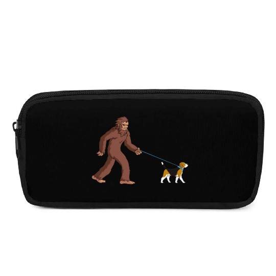 Bigfoot Sasquatch Walking Beagle Pencil Cases
