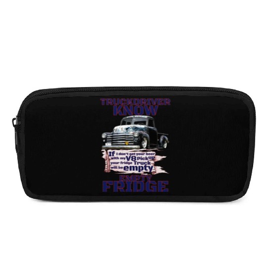 V8 Truck Driver under American Flag Pencil Cases