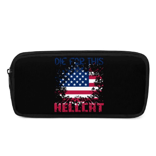 Die For This Hellcat- Vintage US Flag Pencil Cases